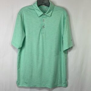🐒 Walter Hagen, green and white striped short sleeve golf polo